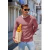 COOFANDY Mens Sweater Crewneck Pullover Long Sleeve Lightweight Sweater Plain Knit Silm Fit(Dusty Pink)
