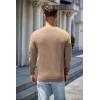 COOFANDY Mens Sweater Crewneck Pullover Long Sleeve Lightweight Sweater Plain Knit Silm Fit(Light Brown)