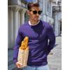 COOFANDY Mens Sweater Crewneck Pullover Long Sleeve Lightweight Sweater Plain Knit Silm Fit(Purple)