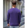 COOFANDY Mens Sweater Crewneck Pullover Long Sleeve Lightweight Sweater Plain Knit Silm Fit(Purple)