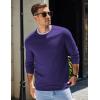 COOFANDY Mens Sweater Crewneck Pullover Long Sleeve Lightweight Sweater Plain Knit Silm Fit(Purple)