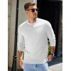 COOFANDY Mens Sweater Crewneck Pullover Long Sleeve Lightweight Sweater Plain Knit Silm Fit(White)