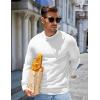 COOFANDY Mens Sweater Crewneck Pullover Long Sleeve Lightweight Sweater Plain Knit Silm Fit(White)