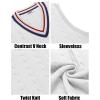 COOFANDY Men’s Sweater Vest V Neck Casual Sleeveless Pullover Striped Cable Knit Sweater Vest(All White)