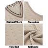COOFANDY Men’s Sweater Vest V Neck Casual Sleeveless Pullover Striped Cable Knit Sweater Vest(Brown & Khaki Stripe)