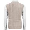 COOFANDY Men’s Sweater Vest V Neck Slim Fit Casual Sleeveless Twisted Knitted Pullover Sweater(Beige/White (Two-tone Colors))