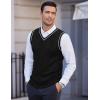 COOFANDY Men’s Sweater Vest V Neck Slim Fit Casual Sleeveless Twisted Knitted Pullover Sweater(Black)