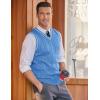 COOFANDY Men’s Sweater Vest V Neck Slim Fit Casual Sleeveless Twisted Knitted Pullover Sweater(Blue)