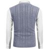 COOFANDY Men’s Sweater Vest V Neck Slim Fit Casual Sleeveless Twisted Knitted Pullover Sweater(Blue/White (Two-tone Colors))