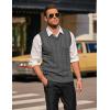 COOFANDY Men’s Sweater Vest V Neck Slim Fit Casual Sleeveless Twisted Knitted Pullover Sweater(Dark Grey)