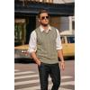 COOFANDY Men’s Sweater Vest V Neck Slim Fit Casual Sleeveless Twisted Knitted Pullover Sweater(Khaki)