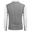 COOFANDY Men’s Sweater Vest V Neck Slim Fit Casual Sleeveless Twisted Knitted Pullover Sweater(Light Grey)