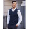 COOFANDY Men’s Sweater Vest V Neck Slim Fit Casual Sleeveless Twisted Knitted Pullover Sweater(Navy Blue)