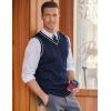 COOFANDY Men’s Sweater Vest V Neck Slim Fit Casual Sleeveless Twisted Knitted Pullover Sweater(Navy Blue)
