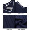 COOFANDY Men’s Sweater Vest V Neck Slim Fit Casual Sleeveless Twisted Knitted Pullover Sweater(Navy Blue)