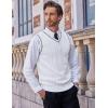 COOFANDY Men’s Sweater Vest V Neck Slim Fit Casual Sleeveless Twisted Knitted Pullover Sweater(White)