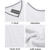 COOFANDY Men’s Sweater Vest V Neck Slim Fit Casual Sleeveless Twisted Knitted Pullover Sweater(White)