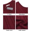 COOFANDY Men’s Sweater Vest V Neck Slim Fit Casual Sleeveless Twisted Knitted Pullover Sweater(Wine Red)