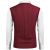 COOFANDY Men’s Sweater Vest V Neck Slim Fit Casual Sleeveless Twisted Knitted Pullover Sweater(Wine Red)