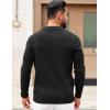 COOFANDY Mens Sweaters Polos Long Sleeve V Neck Knit Polo Lightweight Casual Pullover Sweater(Black)