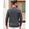 COOFANDY Mens Sweaters Polos Long Sleeve V Neck Knit Polo Lightweight Casual Pullover Sweater(Grey)