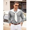 COOFANDY Mens Sweaters Polos Long Sleeve V Neck Knit Polo Lightweight Casual Pullover Sweater(Light Grey)