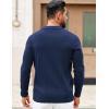 COOFANDY Mens Sweaters Polos Long Sleeve V Neck Knit Polo Lightweight Casual Pullover Sweater(Navy Blue)