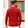 COOFANDY Mens Sweaters Polos Long Sleeve V Neck Knit Polo Lightweight Casual Pullover Sweater(Red)