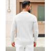 COOFANDY Mens Sweaters Polos Long Sleeve V Neck Knit Polo Lightweight Casual Pullover Sweater(White)