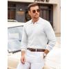 COOFANDY Mens Sweaters Polos Long Sleeve V Neck Knit Polo Lightweight Casual Pullover Sweater(White)