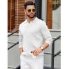 COOFANDY Mens Sweaters Polos Long Sleeve V Neck Knit Polo Lightweight Casual Pullover Sweater(White)