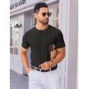 COOFANDY Men’s T- Shirts Short Sleeve Knit Sweater Shirt Casual Crewneck Ribbed Pullover Tees(Black)