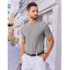 COOFANDY Men’s T- Shirts Short Sleeve Knit Sweater Shirt Casual Crewneck Ribbed Pullover Tees(Grey)