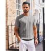 COOFANDY Men’s T- Shirts Short Sleeve Knit Sweater Shirt Casual Crewneck Ribbed Pullover Tees(Grey)