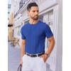 COOFANDY Men’s T- Shirts Short Sleeve Knit Sweater Shirt Casual Crewneck Ribbed Pullover Tees(Klein Blue)