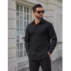 COOFANDY Mens Tech Dress Shirts Long Sleeve Poplin Formal Shirt Casual Button Down Shirts(Black)