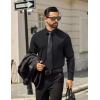 COOFANDY Mens Tech Dress Shirts Long Sleeve Poplin Formal Shirt Casual Button Down Shirts(Black)