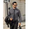 COOFANDY Mens Tech Dress Shirts Long Sleeve Poplin Formal Shirt Casual Button Down Shirts(Dark Grey)