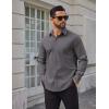 COOFANDY Mens Tech Dress Shirts Long Sleeve Poplin Formal Shirt Casual Button Down Shirts(Dark Grey)
