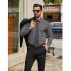 COOFANDY Mens Tech Dress Shirts Long Sleeve Poplin Formal Shirt Casual Button Down Shirts(Dark Grey)