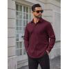 COOFANDY Mens Tech Dress Shirts Long Sleeve Poplin Formal Shirt Casual Button Down Shirts(Deep Red)