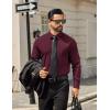 COOFANDY Mens Tech Dress Shirts Long Sleeve Poplin Formal Shirt Casual Button Down Shirts(Deep Red)