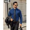 COOFANDY Mens Tech Dress Shirts Long Sleeve Poplin Formal Shirt Casual Button Down Shirts(Navy)