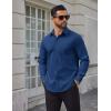 COOFANDY Mens Tech Dress Shirts Long Sleeve Poplin Formal Shirt Casual Button Down Shirts(Navy)