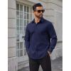 COOFANDY Mens Tech Dress Shirts Long Sleeve Poplin Formal Shirt Casual Button Down Shirts(Navy Blue)