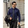 COOFANDY Mens Tech Dress Shirts Long Sleeve Poplin Formal Shirt Casual Button Down Shirts(Navy Blue)