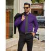COOFANDY Mens Tech Dress Shirts Long Sleeve Poplin Formal Shirt Casual Button Down Shirts(Purple)