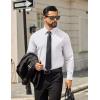 COOFANDY Mens Tech Dress Shirts Long Sleeve Poplin Formal Shirt Casual Button Down Shirts(White)