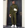 COOFANDY Men’s Tracksuit 2 Piece Quarter Zip Sweatsuit Sets Casual Athletic Running Jogging Suits(Army Green)