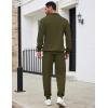 COOFANDY Men’s Tracksuit 2 Piece Quarter Zip Sweatsuit Sets Casual Athletic Running Jogging Suits(Army Green)